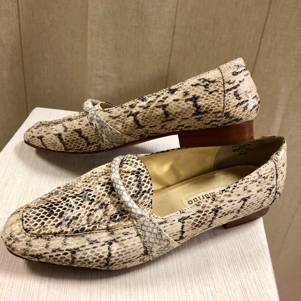 Ann Marino Snakeskin Flats